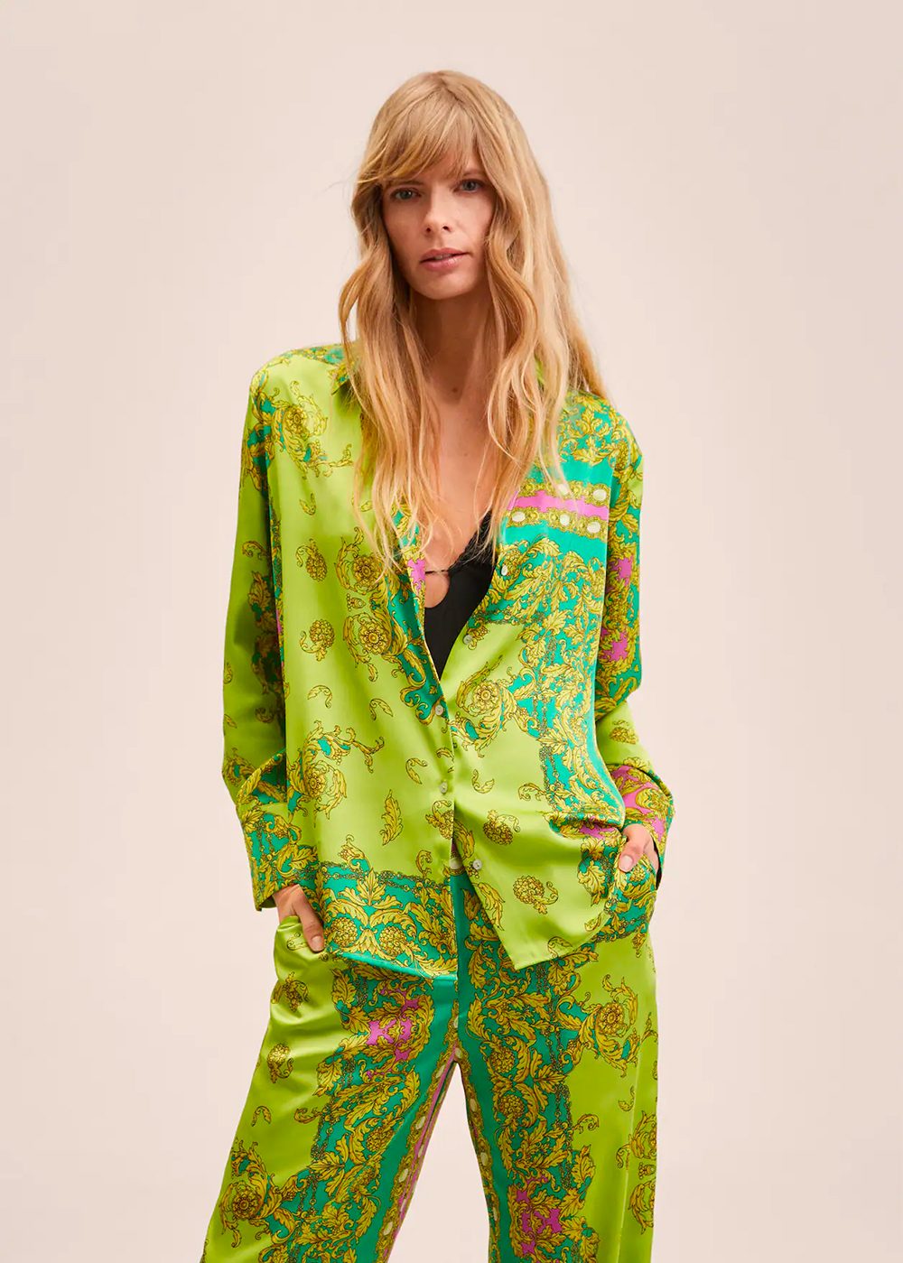 Satin print shirt
